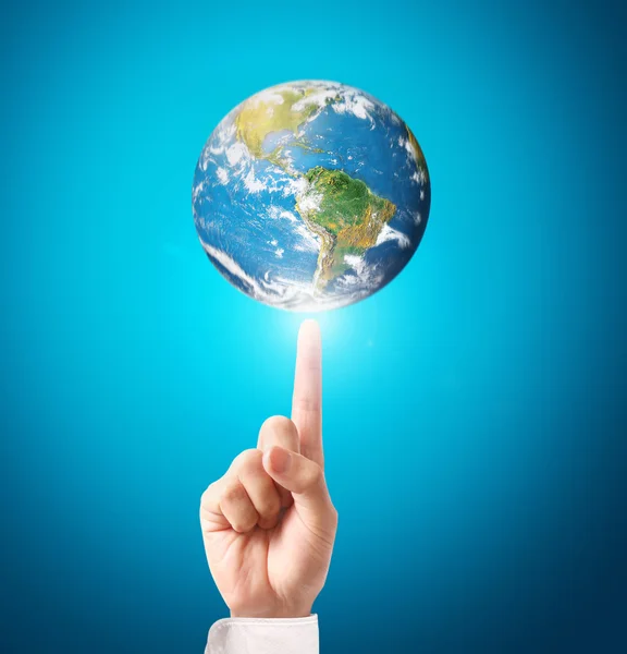 Globe ,earth in human hand — Stock Photo, Image