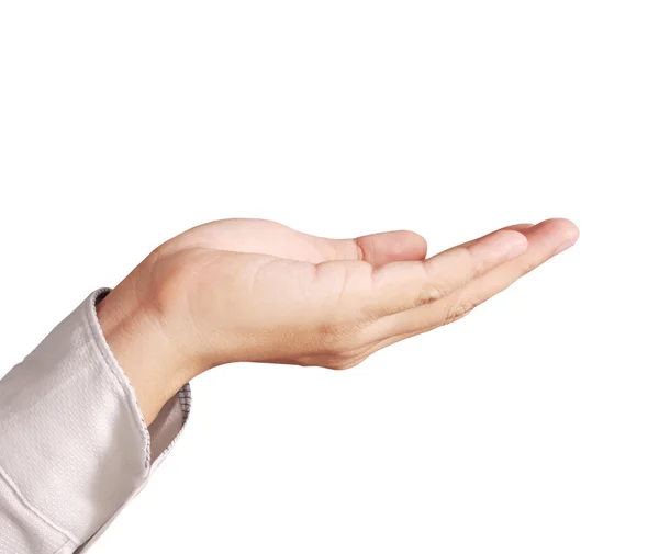 Open palm a hand gesture isolated on — Stock Photo, Image