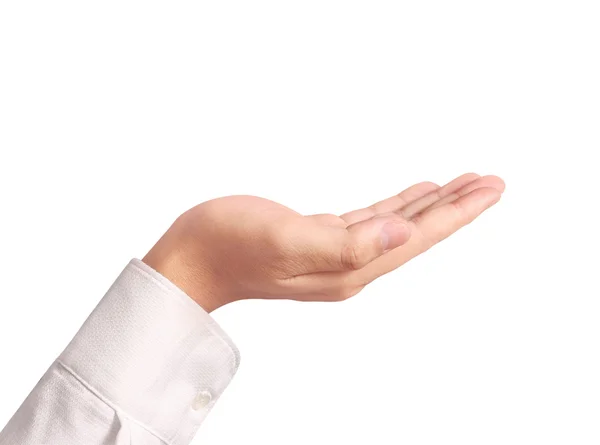 Palma abierta un gesto de mano aislado en — Foto de Stock