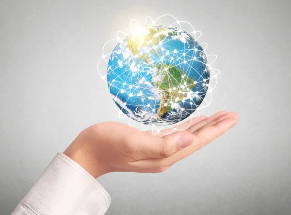 Globe ,earth in human hand — Stock Photo, Image