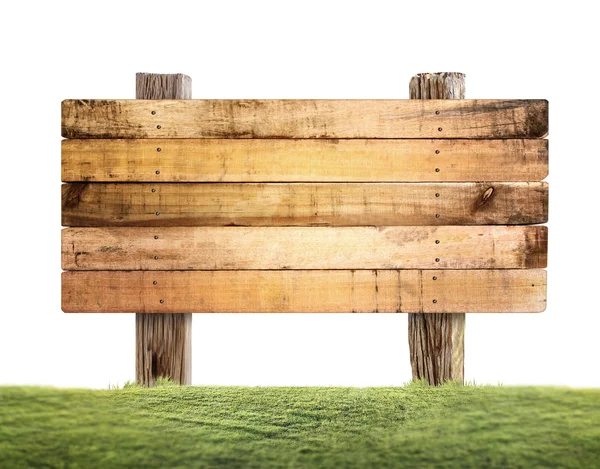Sinal de madeira vazio pendurado — Fotografia de Stock