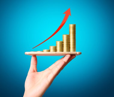 moderne mobiele telefoon in de hand 