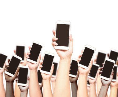 moderne mobiele telefoon in de hand 