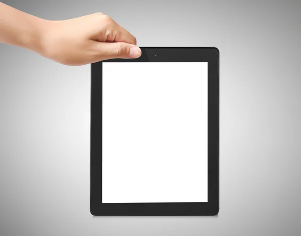 Holding touch screen tablet — Stock Photo, Image