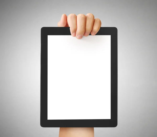 Holding touch screen tablet — Stock Photo, Image