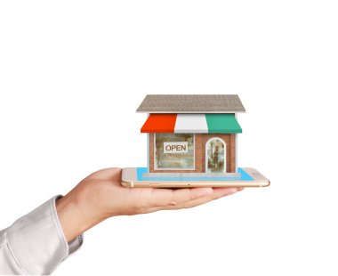 moderne mobiele telefoon in de hand 