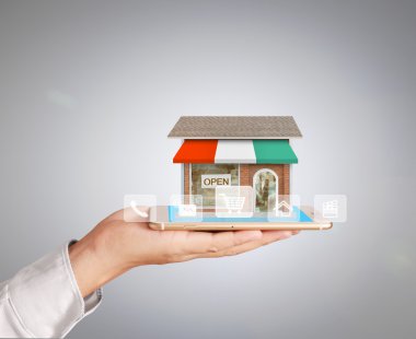 moderne mobiele telefoon in de hand 