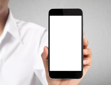 Modern cep telefonu elinde. 