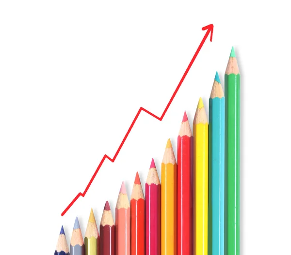 Crayon graphique marché boursier — Photo