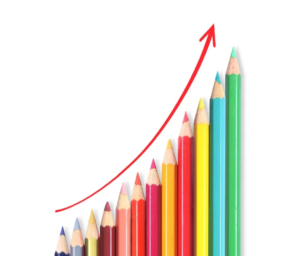 Pencil graph stock market — Stock Photo, Image