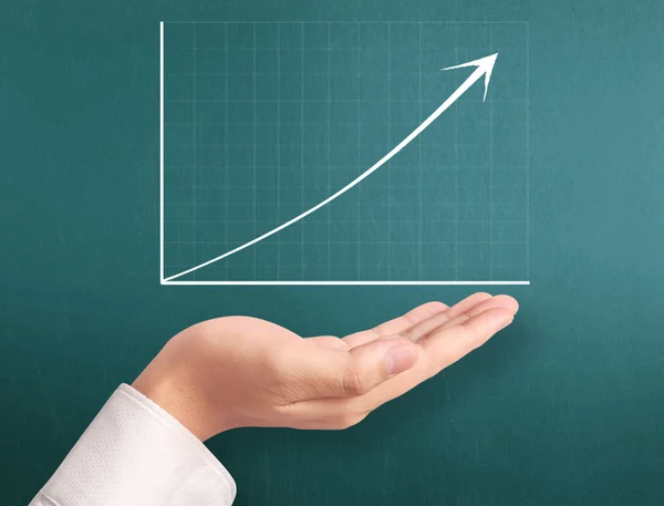 Graphs on the hand — Stock Photo, Image