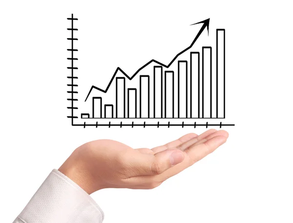 Graphs on the hand — Stock Photo, Image