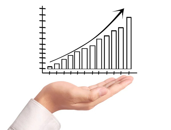 Graphs on the hand — Stock Photo, Image