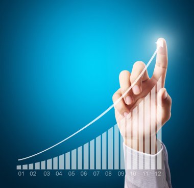 işadamı ile elden gelen finansal simgeler 