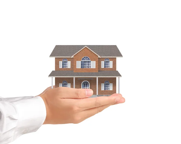 Holding house representing home ownership — Stock Photo, Image