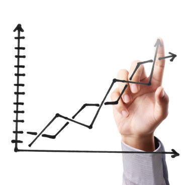 işadamı ile elden gelen finansal simgeler 