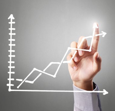 işadamı ile elden gelen finansal simgeler 