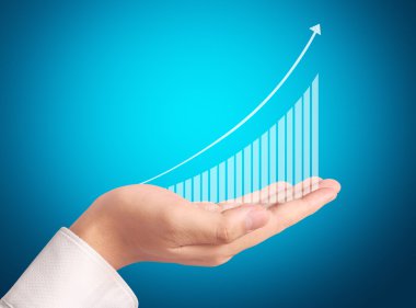 işadamı ile elden gelen finansal simgeler 