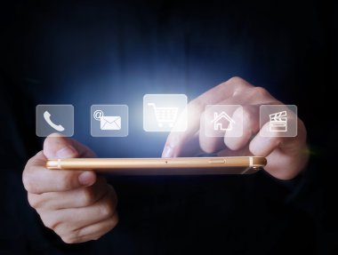 moderne mobiele telefoon in de hand 