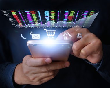 moderne mobiele telefoon in de hand 