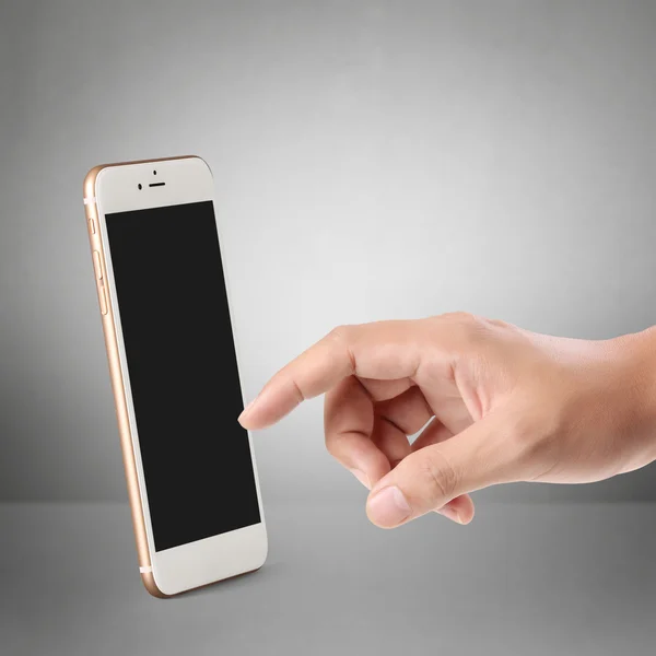 Moderne mobiltelefon i hånden – stockfoto