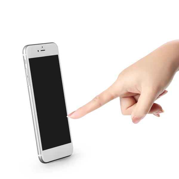 Moderní mobilní telefon v ruce — Stock fotografie