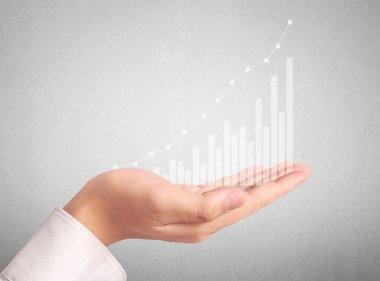 işadamı ile elden gelen finansal simgeler 