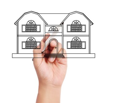 bir ev modeli çizim