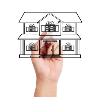 bir ev modeli çizim