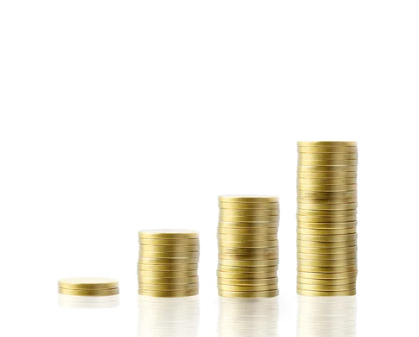 Coins graph stock market — Stock Photo, Image