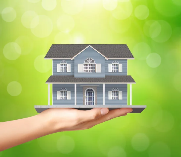 Modelo de casa de tenencia, concepto de préstamo —  Fotos de Stock