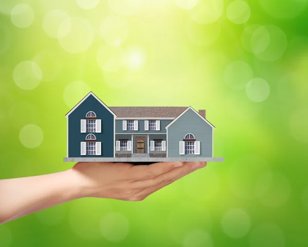 Houd home model en lening concept — Stockfoto