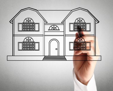 bir ev modeli çizim