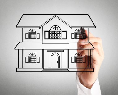 bir ev modeli çizim