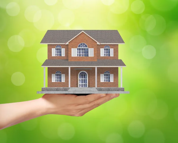 Modelo de casa de tenencia, concepto de préstamo —  Fotos de Stock