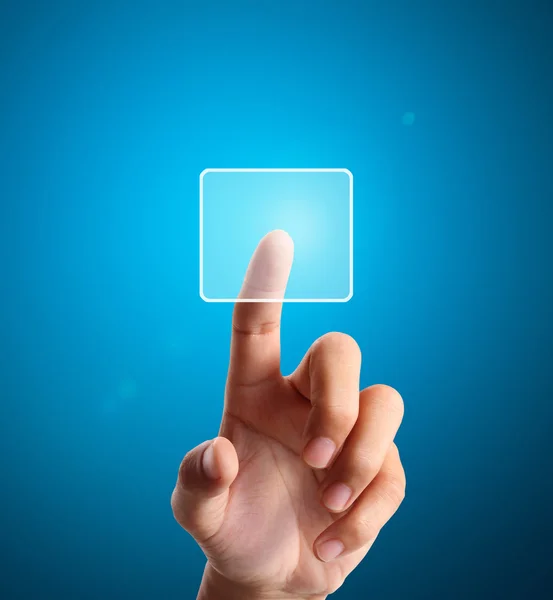 Pressing touchscreen button — Stock Photo, Image