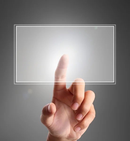 Naciśnięcie przycisku ekran dotykowy — Zdjęcie stockowe