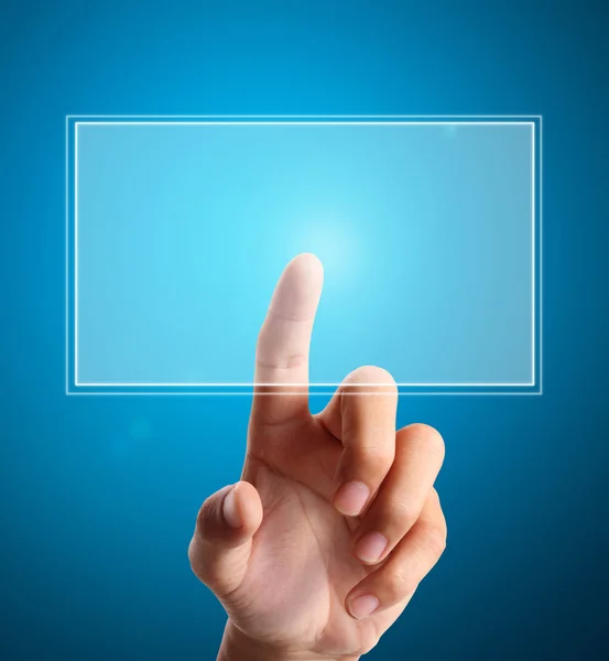 Pressing touchscreen button — Stock Photo, Image