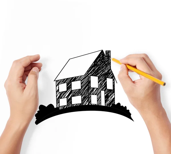 Модель ручного малювання будинку — стокове фото