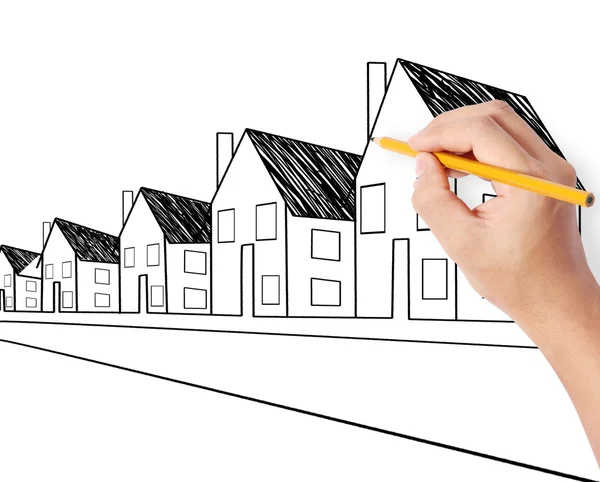 Hand drawing  house model — Stock Photo, Image