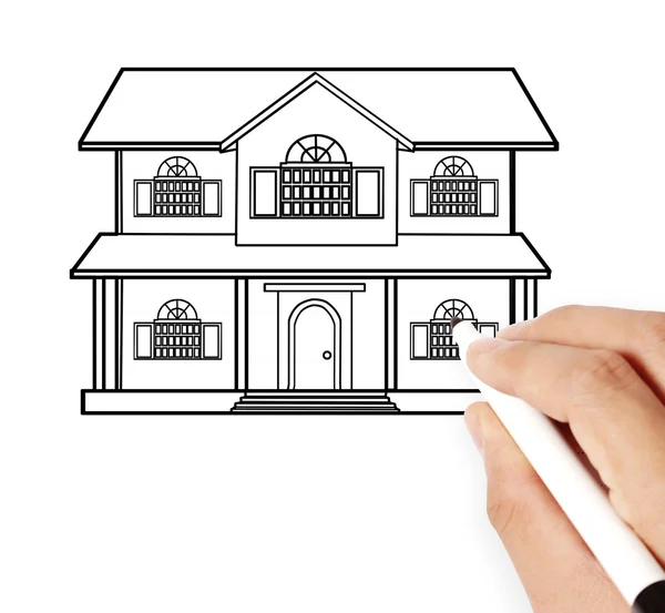 Hand drawing  house model — Stock Photo, Image