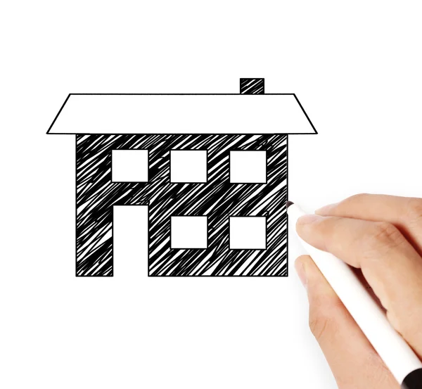 Hand drawing  house model — Stock Photo, Image