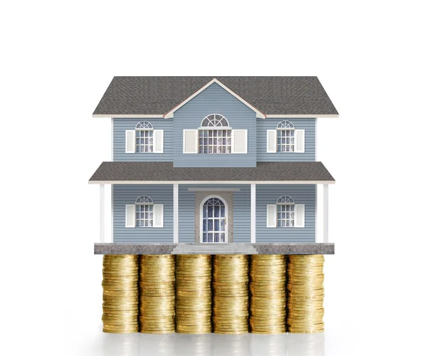 Home model on a coins — Stock Photo, Image