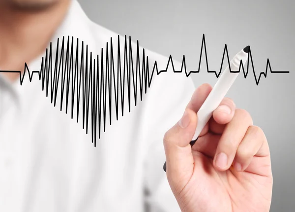 High resolution  drawing  heartbeat — Stock Photo, Image