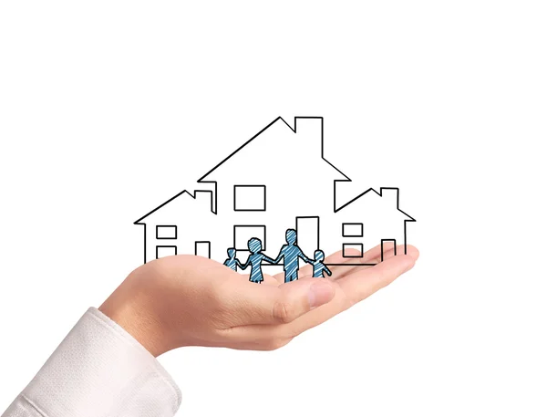 Holding house representing home ownership — Stock Photo, Image