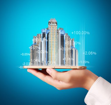 moderne mobiele telefoon in de hand