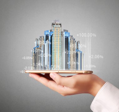 moderne mobiele telefoon in de hand