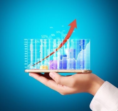 moderne mobiele telefoon in de hand