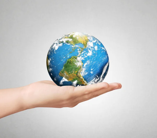 Global in hands.Ecology concept. Elements of this image are fur — Stock Photo, Image