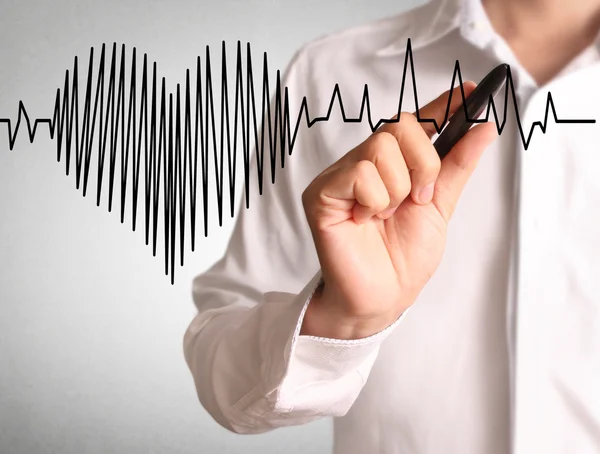 Hoge resolutie tekening heartbeat — Stockfoto